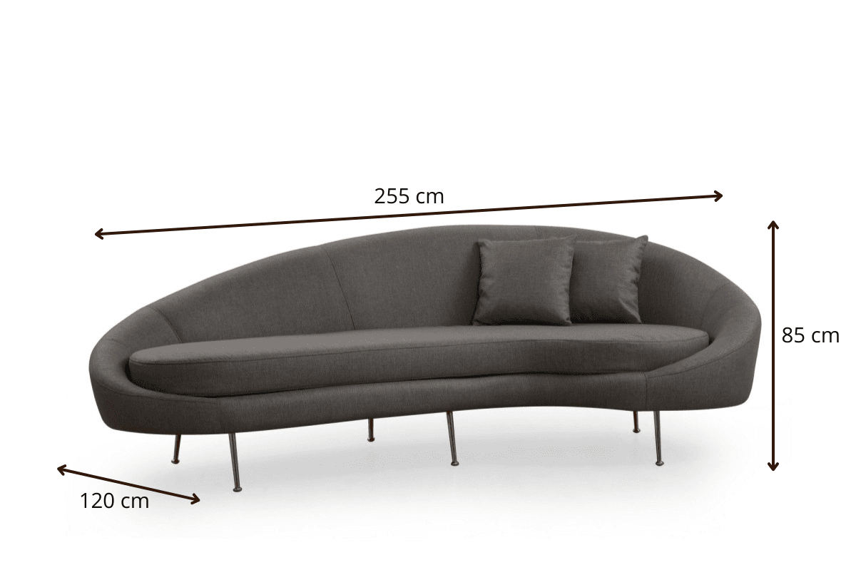 Třímístná pohovka Eses 255 cm, Tmavě šedá pravá, pravá strana 6
