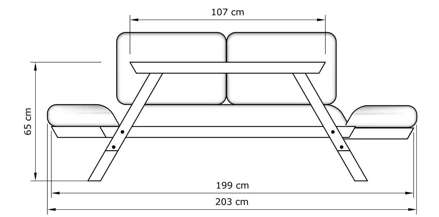 Rozkládací futonová pohovka Breezio 01 170 cm, Z masivu/béžová 9