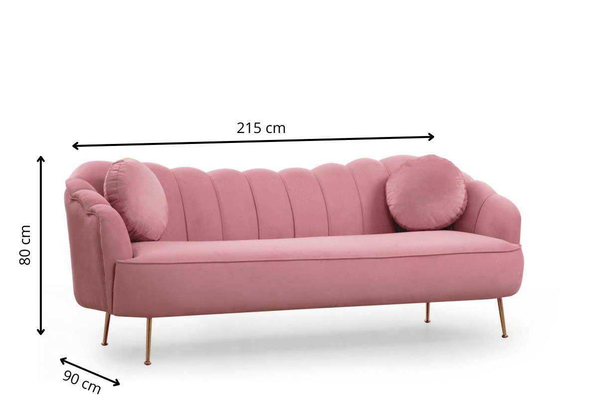 Třímístná pohovka Istiridye II 215 cm, Růžová 9