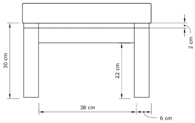 Taburet Mexico 02 51 cm, Z masivu/béžový 6