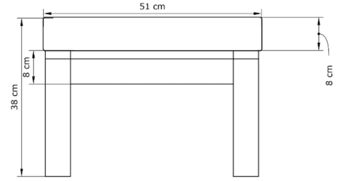 Taburet Mexico 02 51 cm, Z masivu/béžový 7