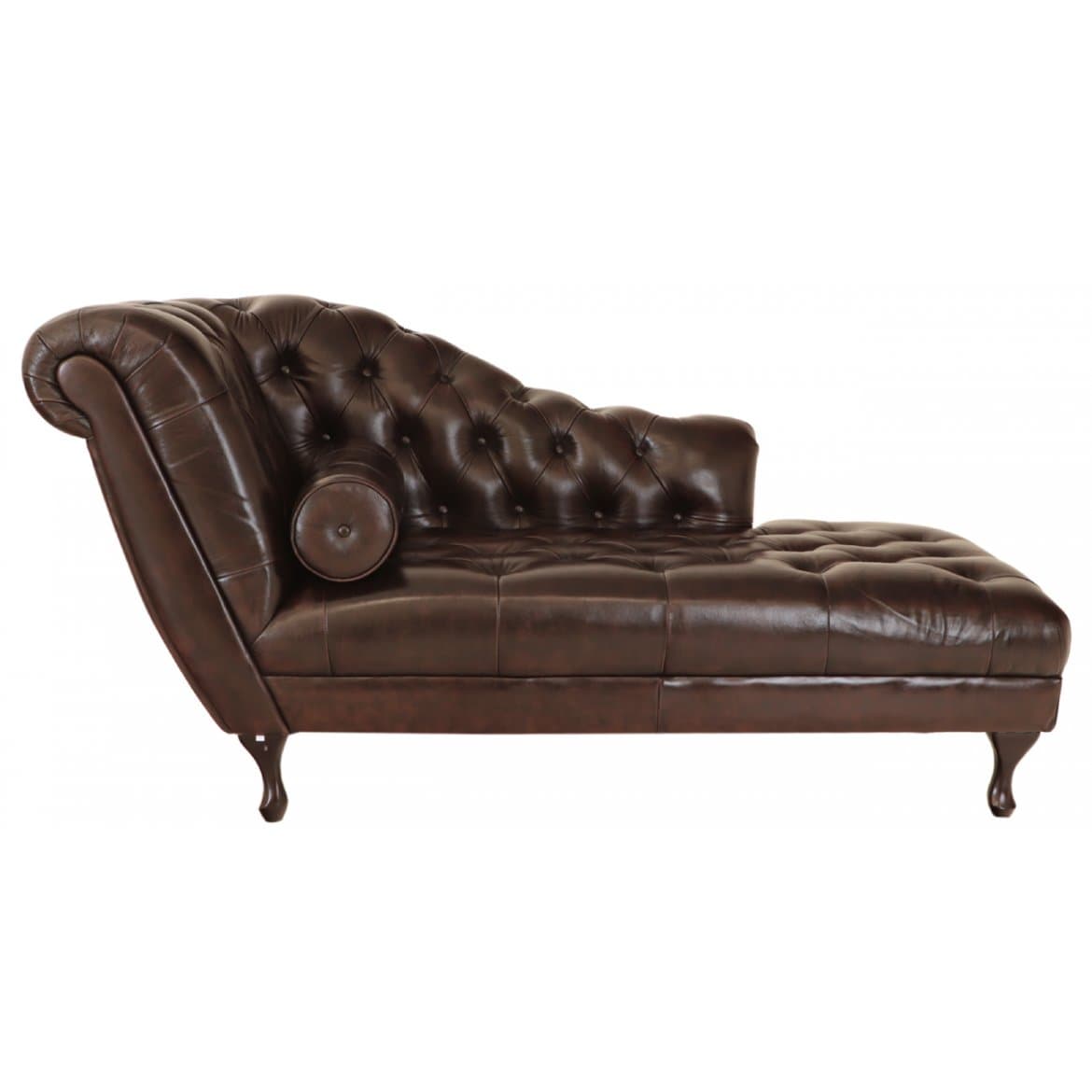 Lenoška Chesterfield Delano z hovězí kůže, Hnědá 2