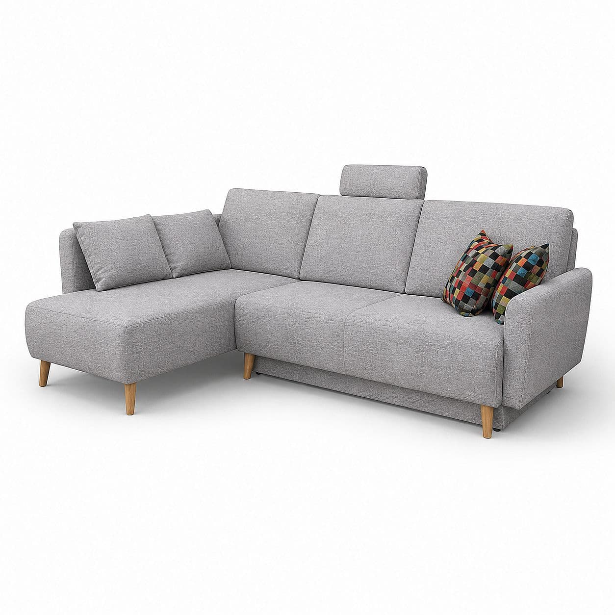 Rohová sedací souprava Miriam Deluxe ROH+0 PW11, Světle šedá