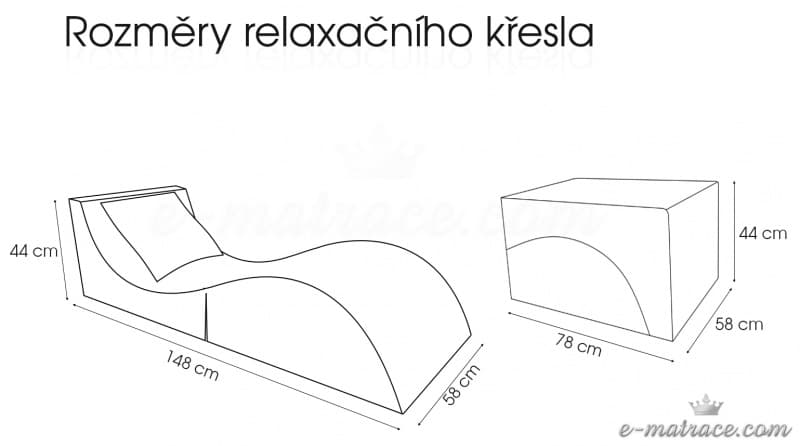 Skládací relaxační křeslo, Lehátko, Taburet, Modré 3