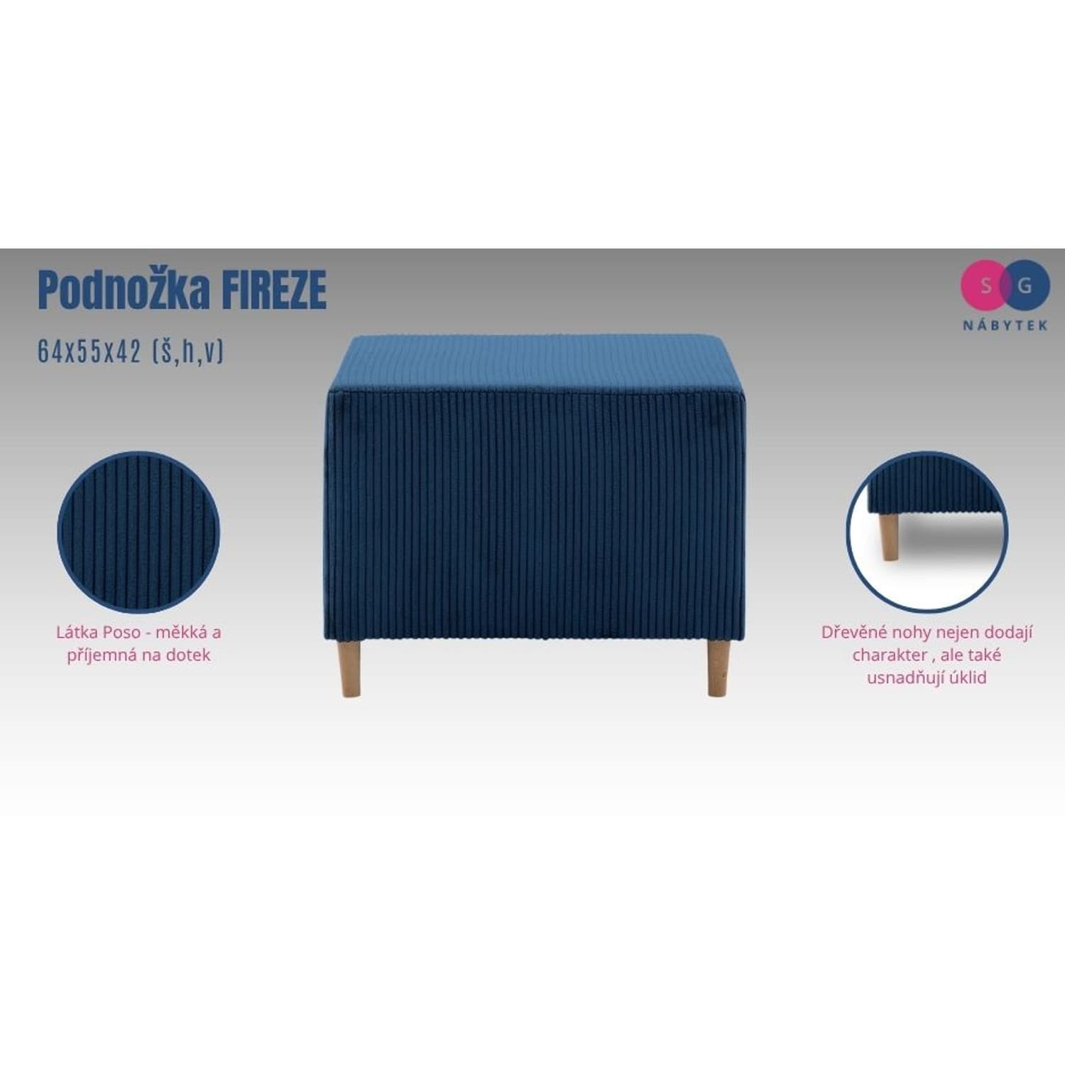 Podnožka Fireze - poso, Tmavě šedá 8