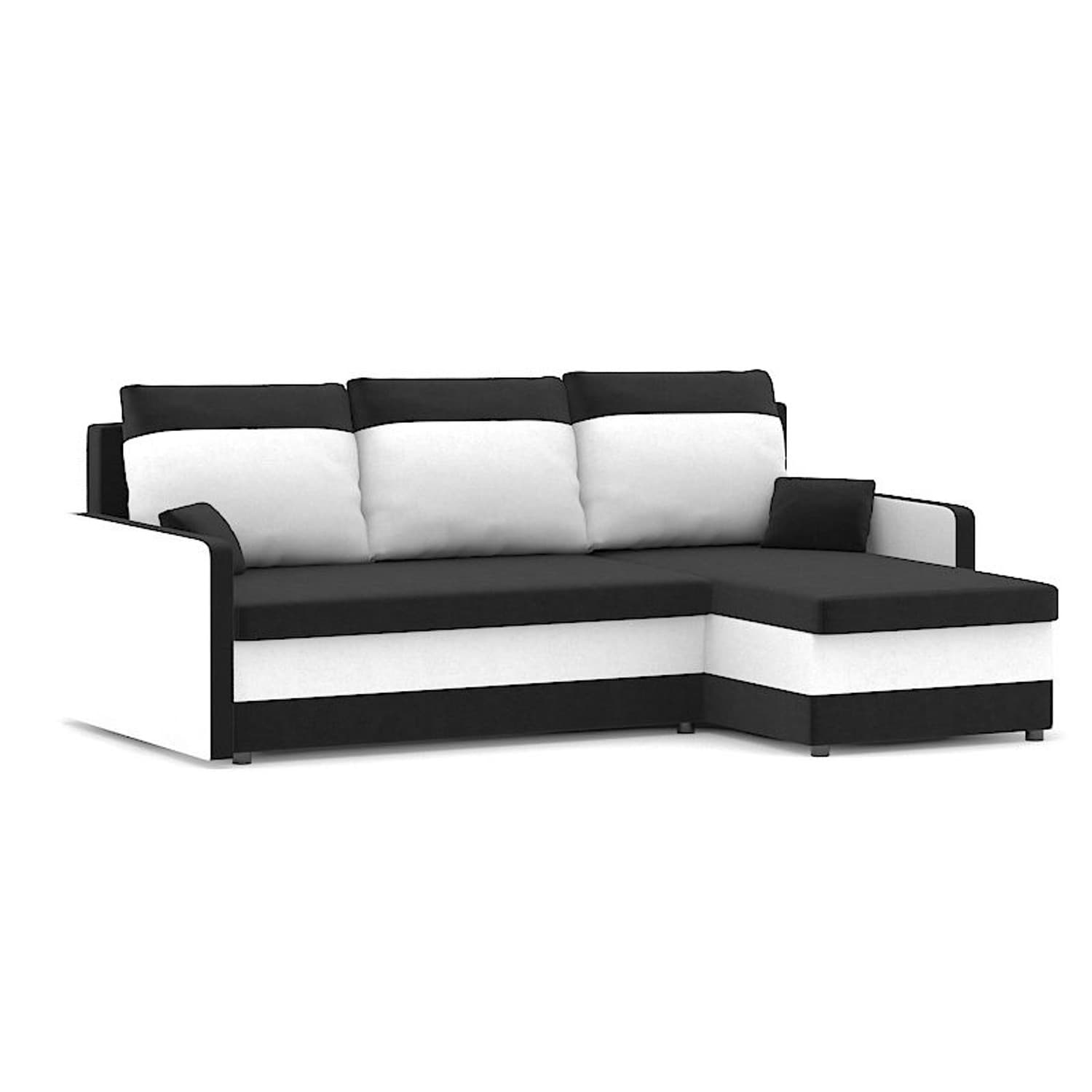 Rozkládací rohová sedací souprava Milton model 2, Černá/šedá 3
