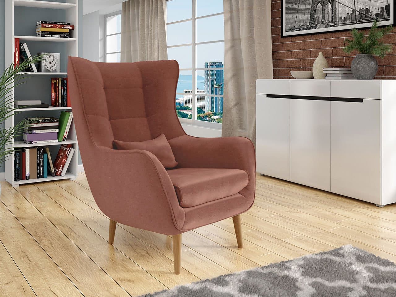 Designové křeslo ušák Levi