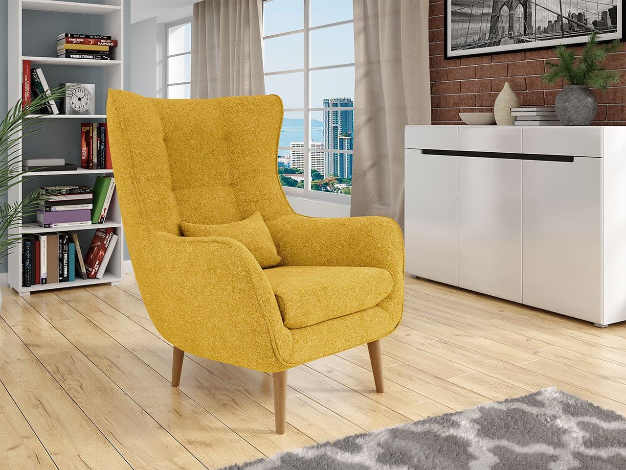 Designové křeslo ušák Levi