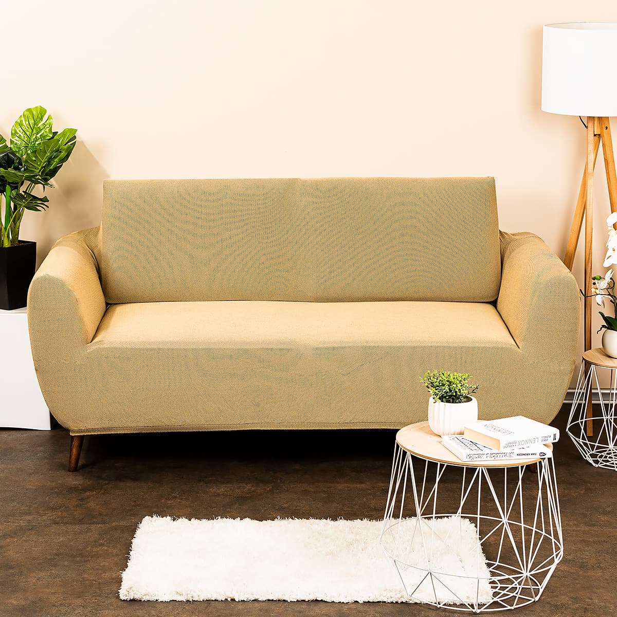 Multielastický potah na dvojkřeslo Comfort, 140-180 cm, Béžová