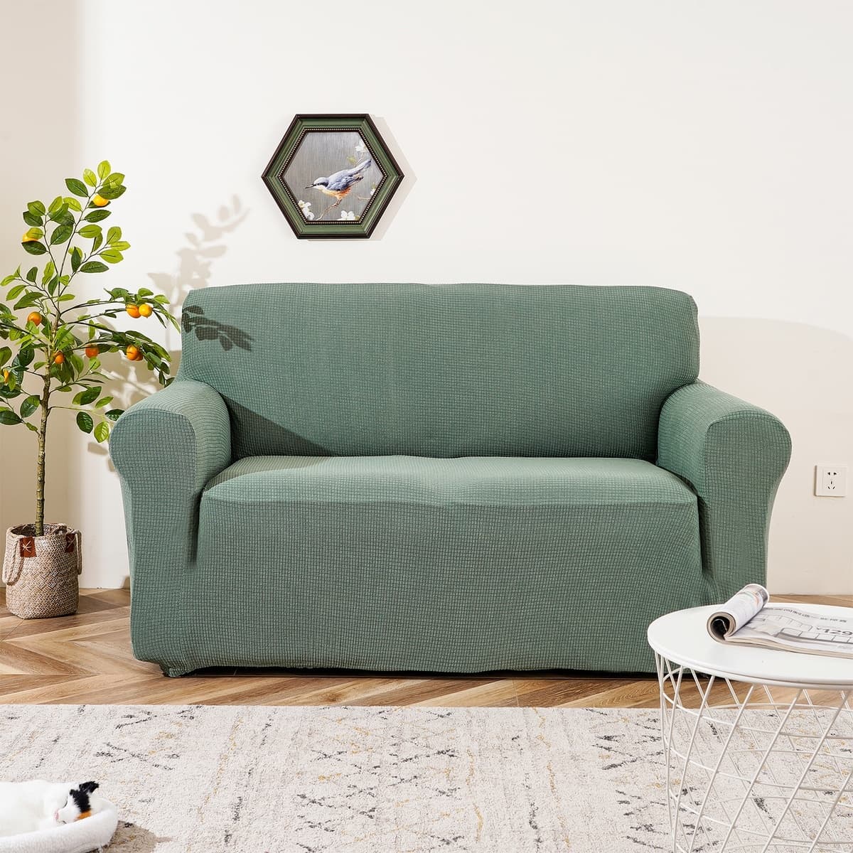 Napínací potah na sedačku Magic clean, 190-230 cm, Zelená