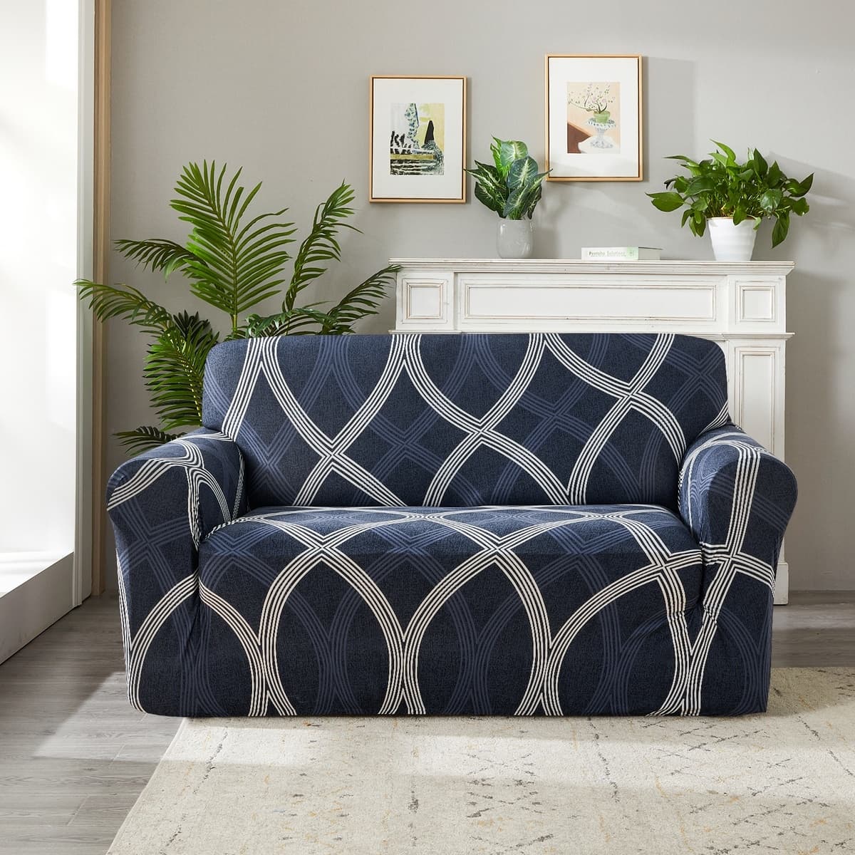 Napínací potah na křeslo Elegant, 90-140 cm, Modrá