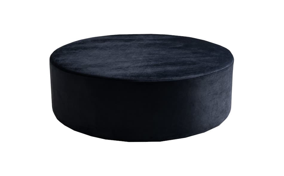 Kulatá čalouněná podnožka do obývacího pokoje Sari 100x35 látka sari-pufa-100x35, Černý