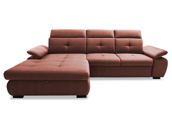 Rohová sedací souprava Dwin II s rozkládací funkcí typu delfín a úložným prostorem na lůžkoviny BRW Sofa, Kronos 29, levá strana