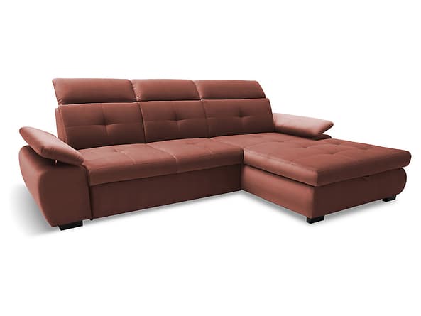 Rohová pohovka Dwin II s funkcí spaní typu delfín a úložným prostorem na lůžkoviny BRW Sofa, Kronos 29, pravá strana