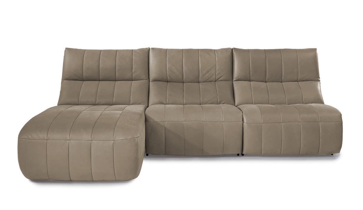 Rohová sedací souprava Camaro s dvojitým elektrickým relaxem látka CAMARO_RECL_1,5RF(ele)_1,5RF(ele), Béžový, levá strana