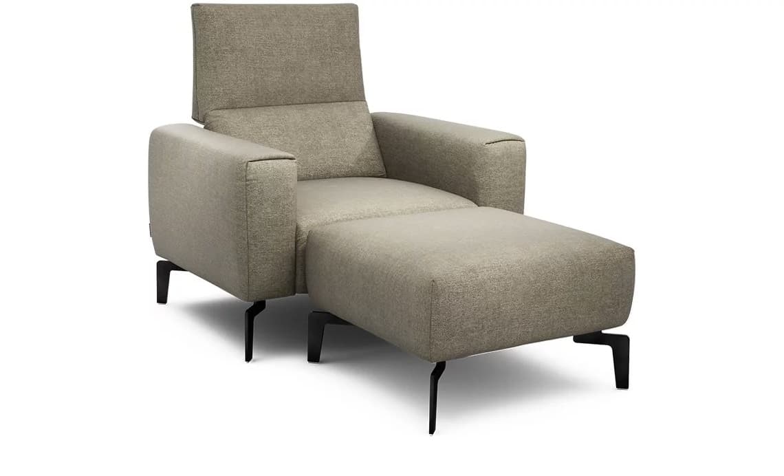 Křeslo s taburetem Cosy Dřevo, Dřevo světle hnědé