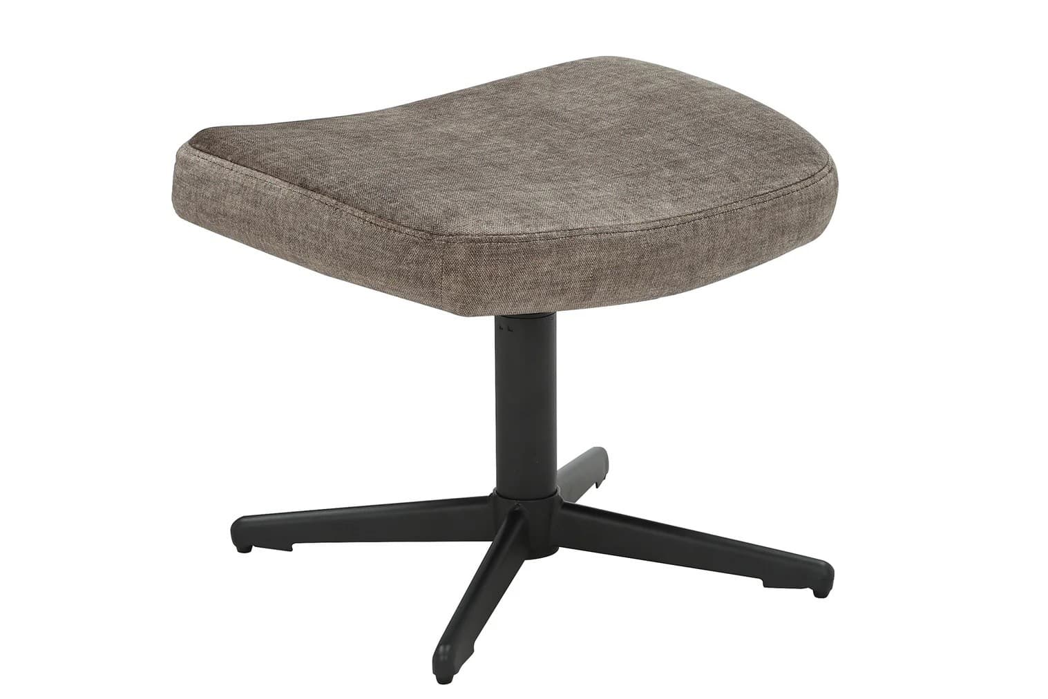 Designová moderní čalouněná otočná podnožka Krespa se sametovým potahem odstínu 45 cm, Hnědošedém