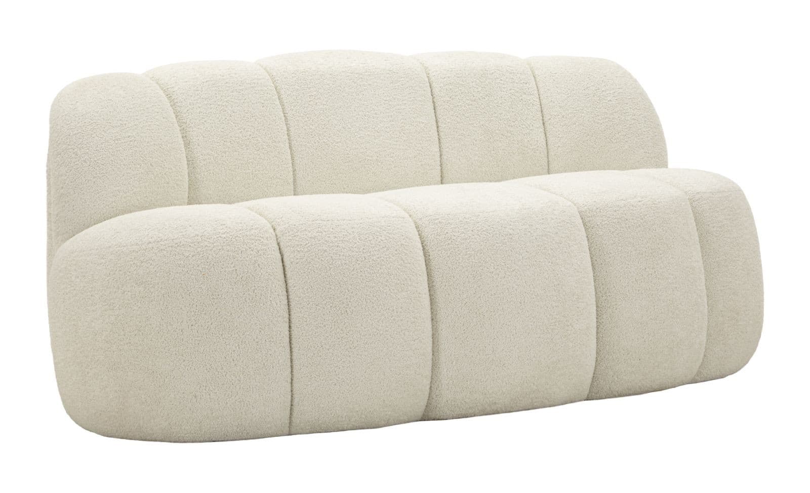 Moderní dvoumístná sedačka Berry s plyšovým potahem a designem cloud sofa 145 cm, Bílé