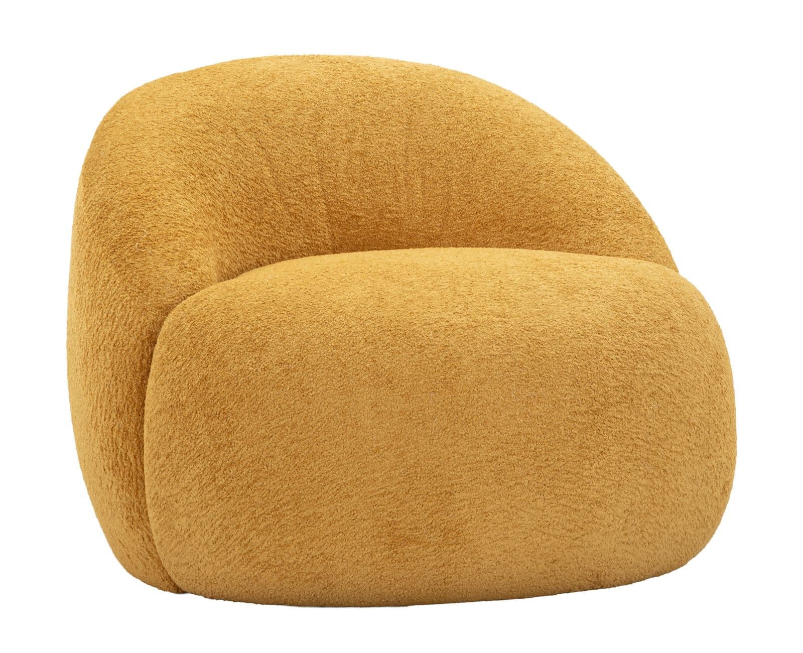 Moderní designové křeslo Berry se plyšovým potahem a elegantní zaoblenou siluetou 81 cm