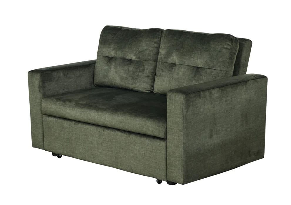 Designová skandinávská rozkládací dvoumístná sedačka Lotta se sametovým potahem 142 cm