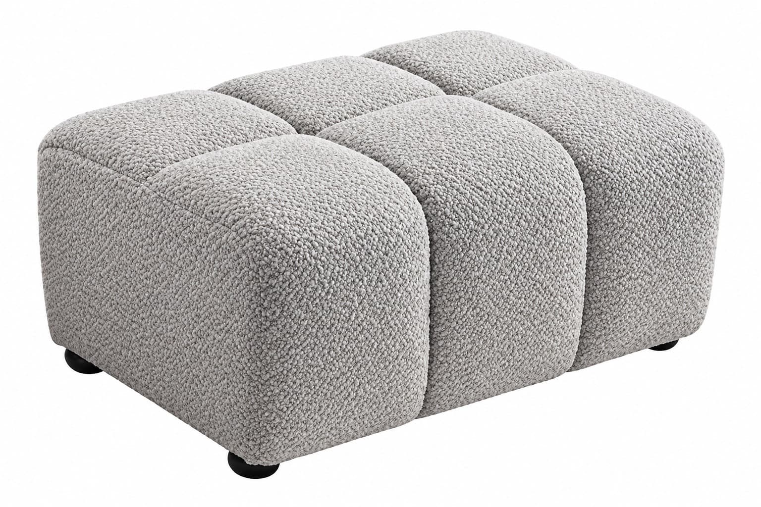 Designová moderní buklé obdélníková taburetka Yang ve s hlubokým čtvercovým prošíváním 100 cm