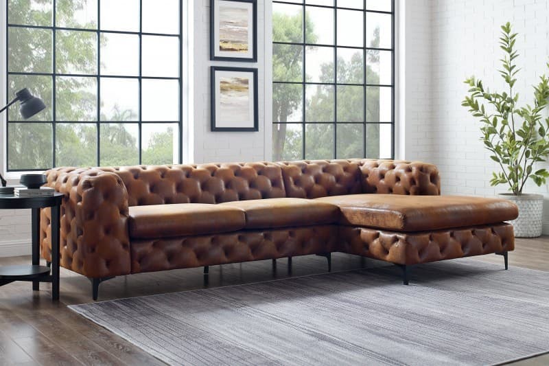 Chesterfield rohová sedačka Modern Barock v antické na nožičkách 275