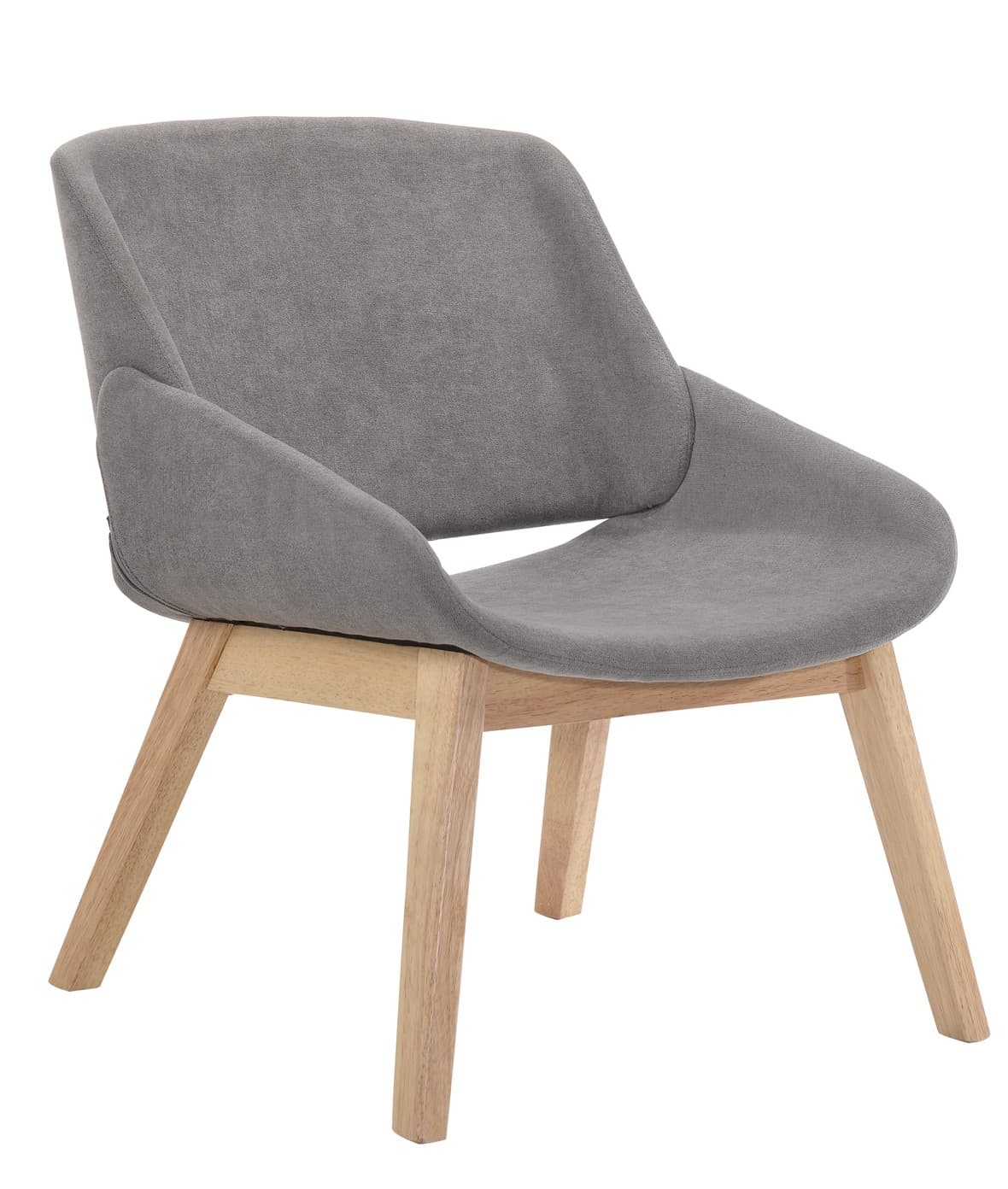Designové skandinávské křeslo Nordica Clara s čalouněním se masivními nožičkami dub 69cm, Šedým