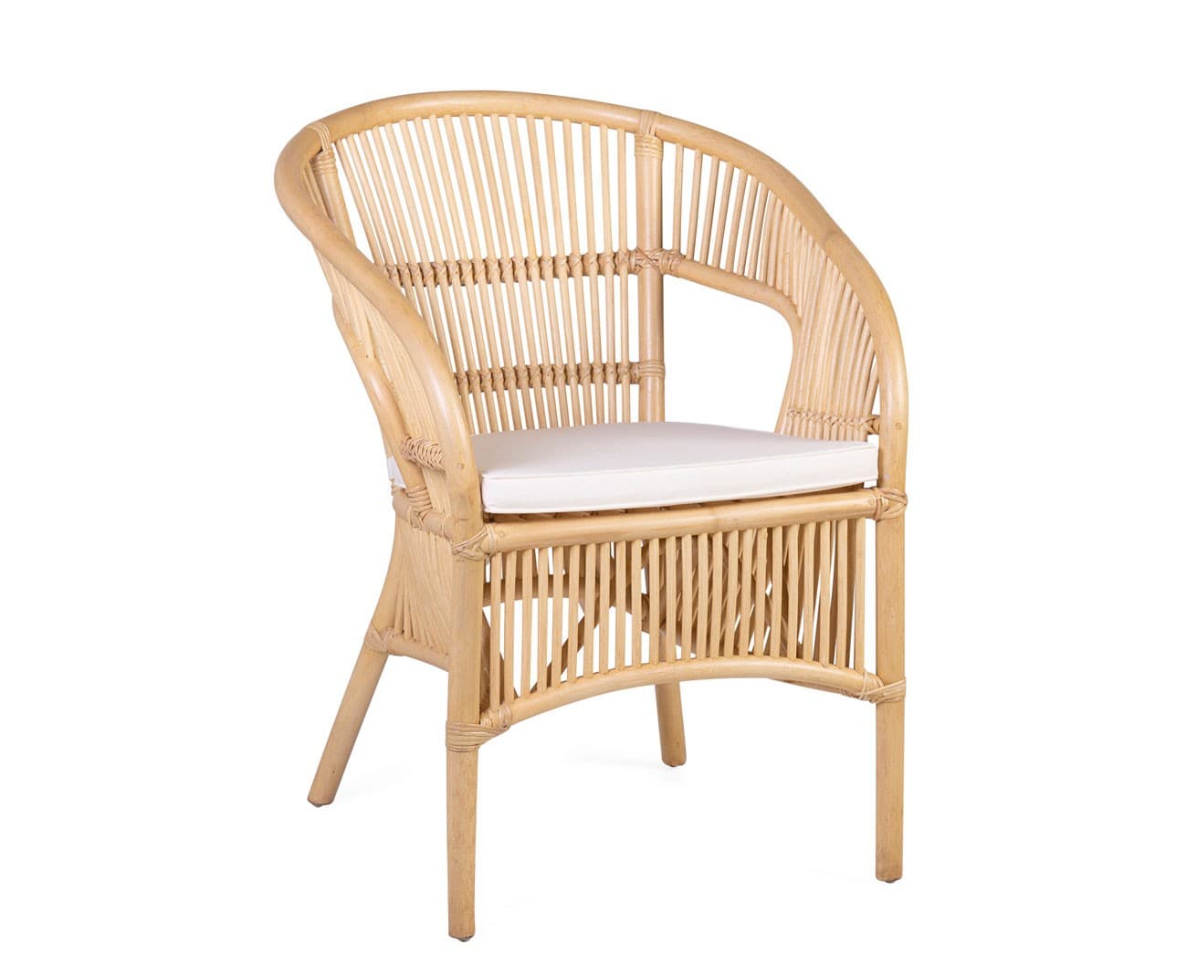 Ratanové křeslo Toreno se zaobleným opěradlem a podsedákem 81cm, Hnědé