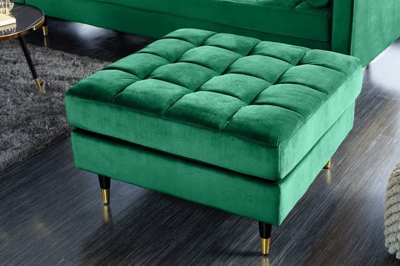 Art deco designová taburetka Nefertiti se sametovým čalouněním a - nožičkami 80cm