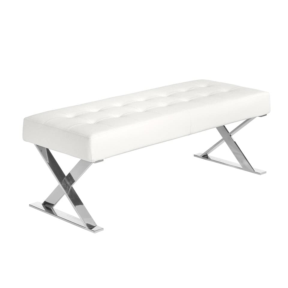 Moderní kožená lavice Urbano s chromovými nožičkami 120cm