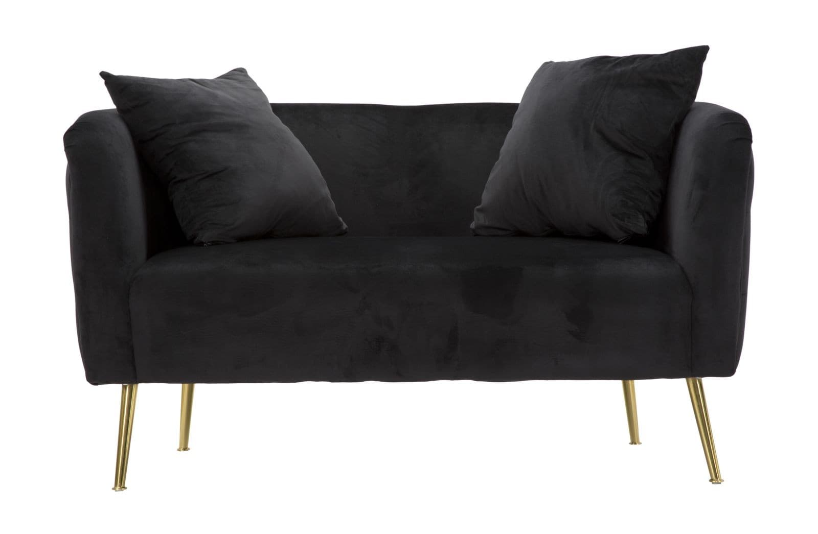Art deco obdélníková prošívaná čalouněná dvoumístná sametová sedačka Zeran se kovovými nožičkami 127 cm