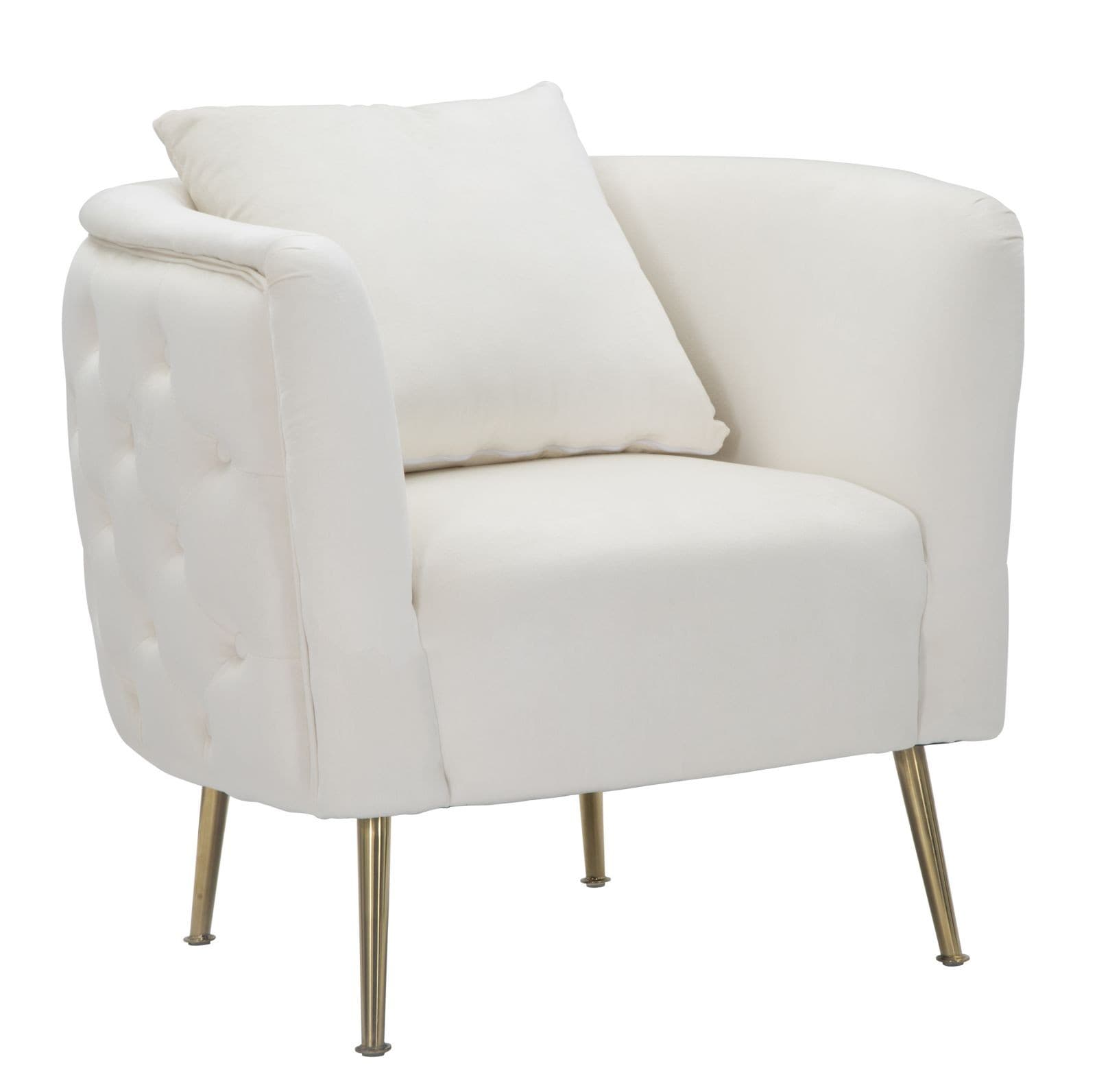 Art deco čtvercové čalouněné prošívané křeslo Zeran sametové barvě se kovovými nožičkami 76 cm