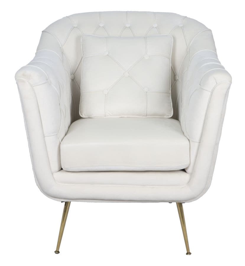 Luxusní art deco čalouněné prošívané křeslo Melisa se sametovým potahem a kovovými nožičkami 91 cm