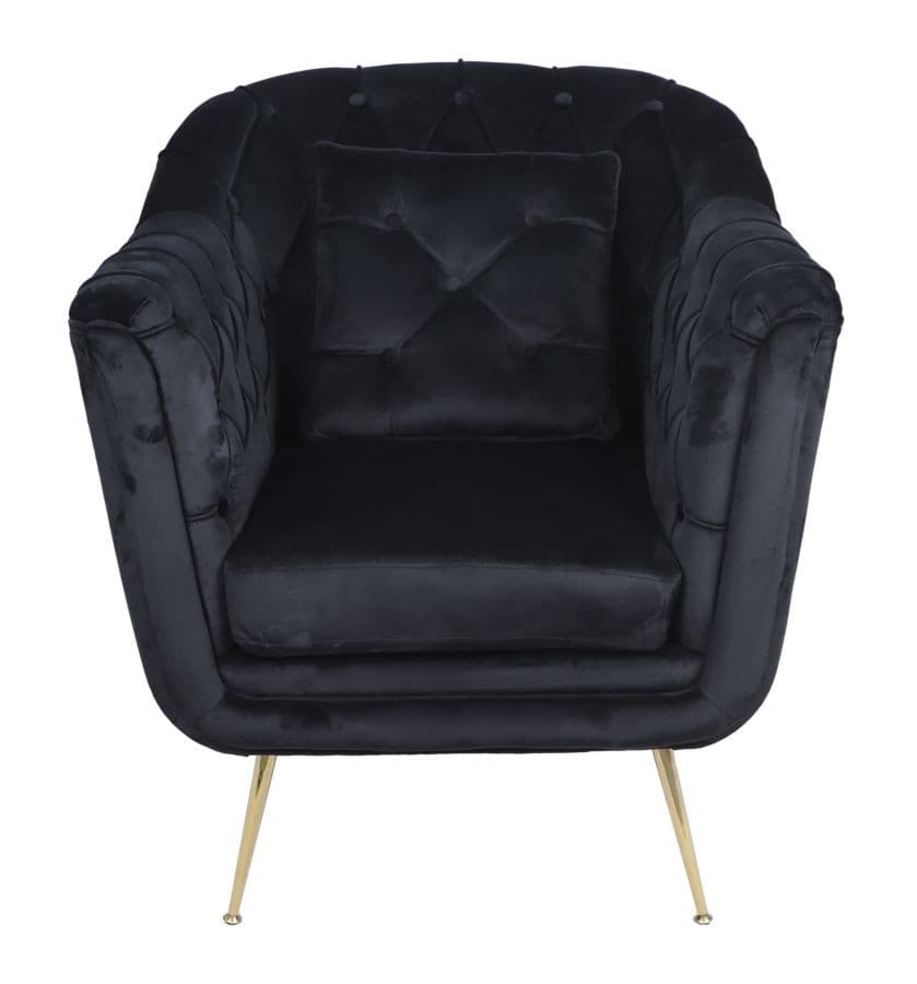 Luxusní art deco čalouněné křeslo Melisa se sametovým prošívaným potahem a vysokými kovovými nožičkami 91 cm