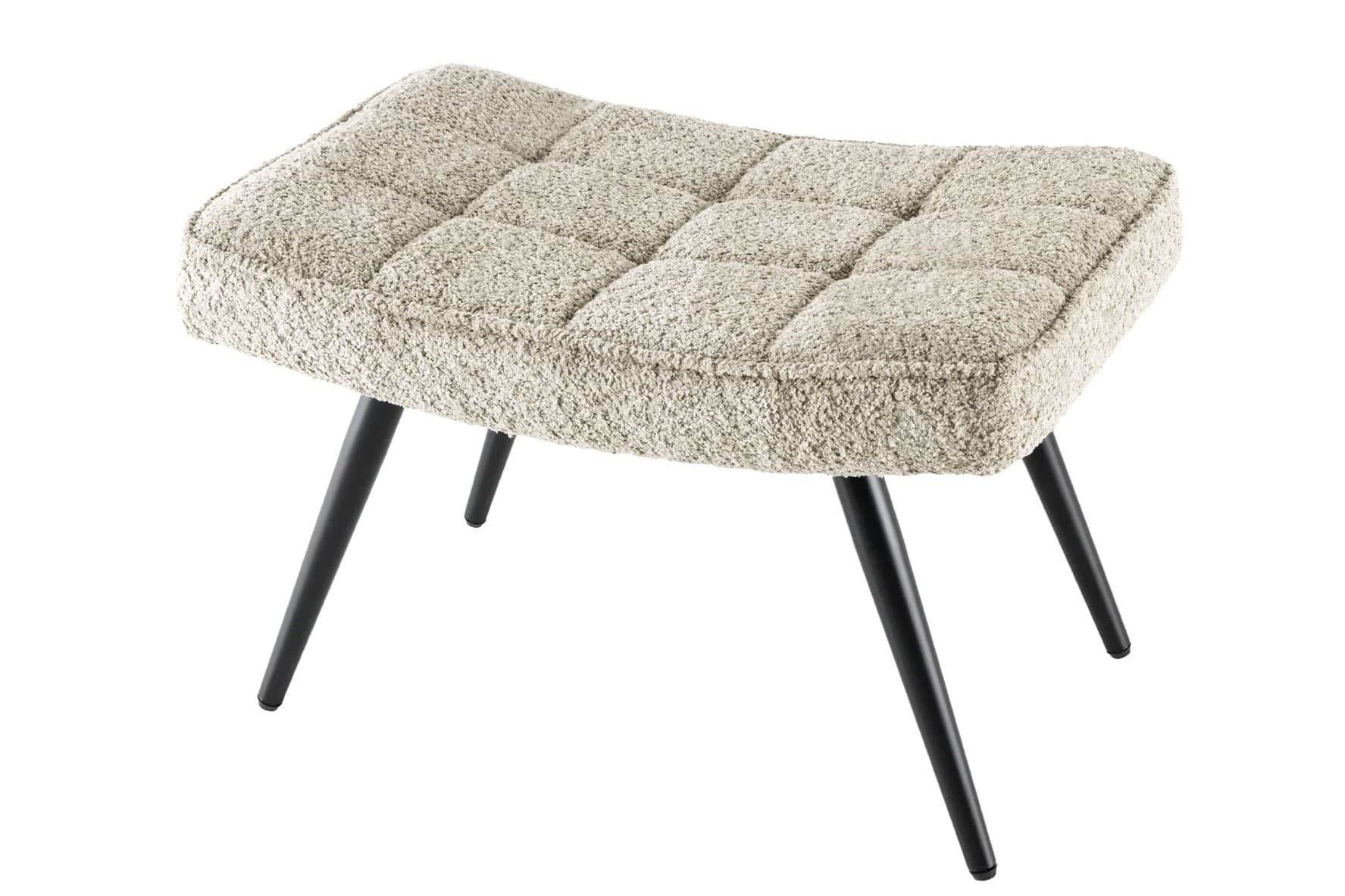 Stylová bouclá taburetka Scandinavia 61cm, Šedobílá