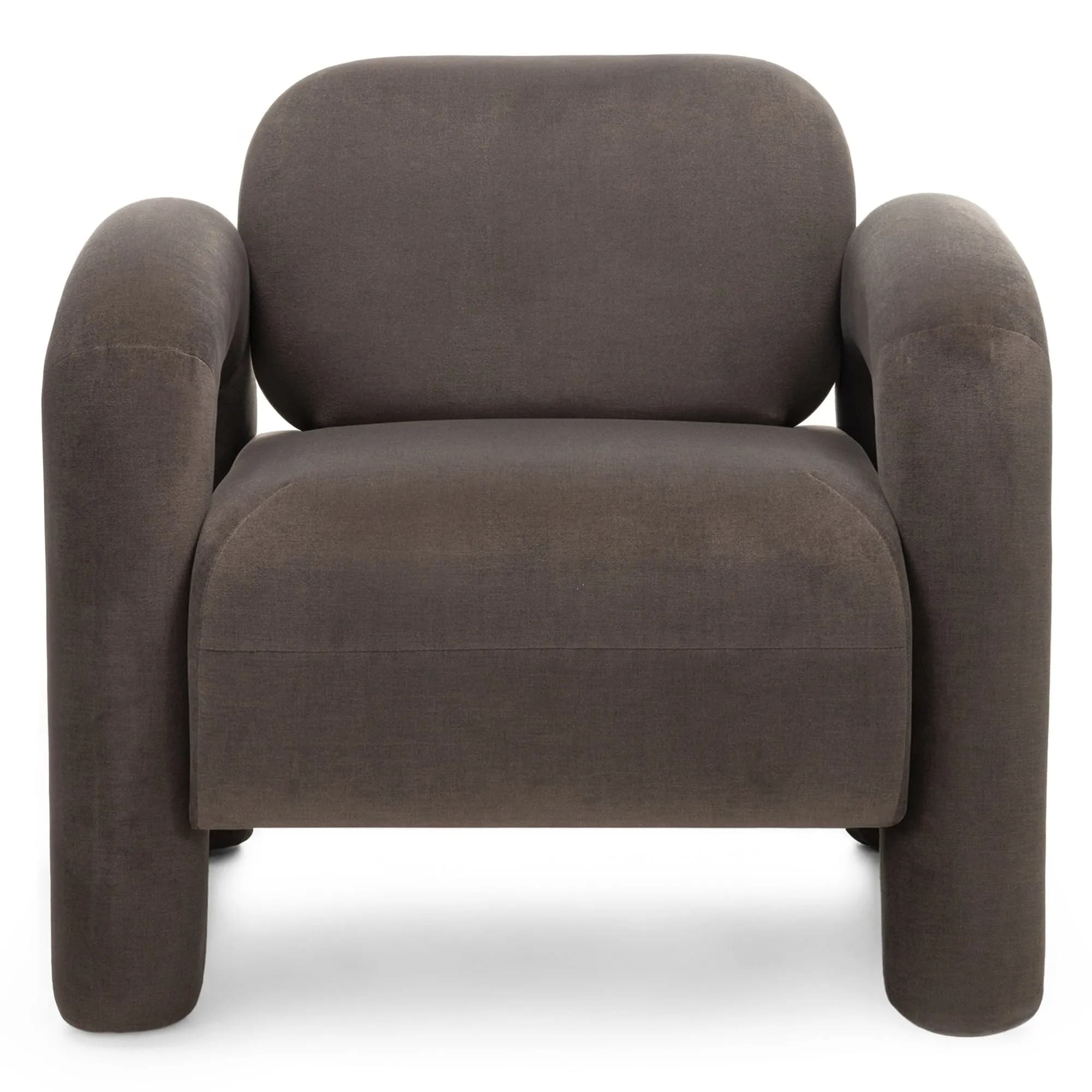 Designové křeslo Vico samet, Hnědé