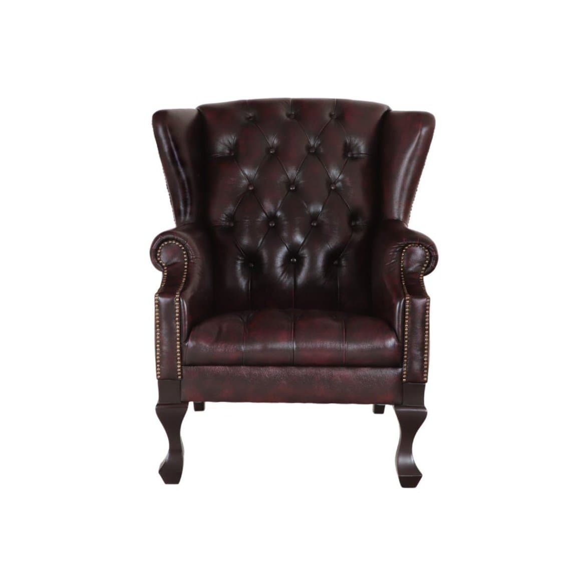 Křeslo Chesterfield Chester z hovězí kůže